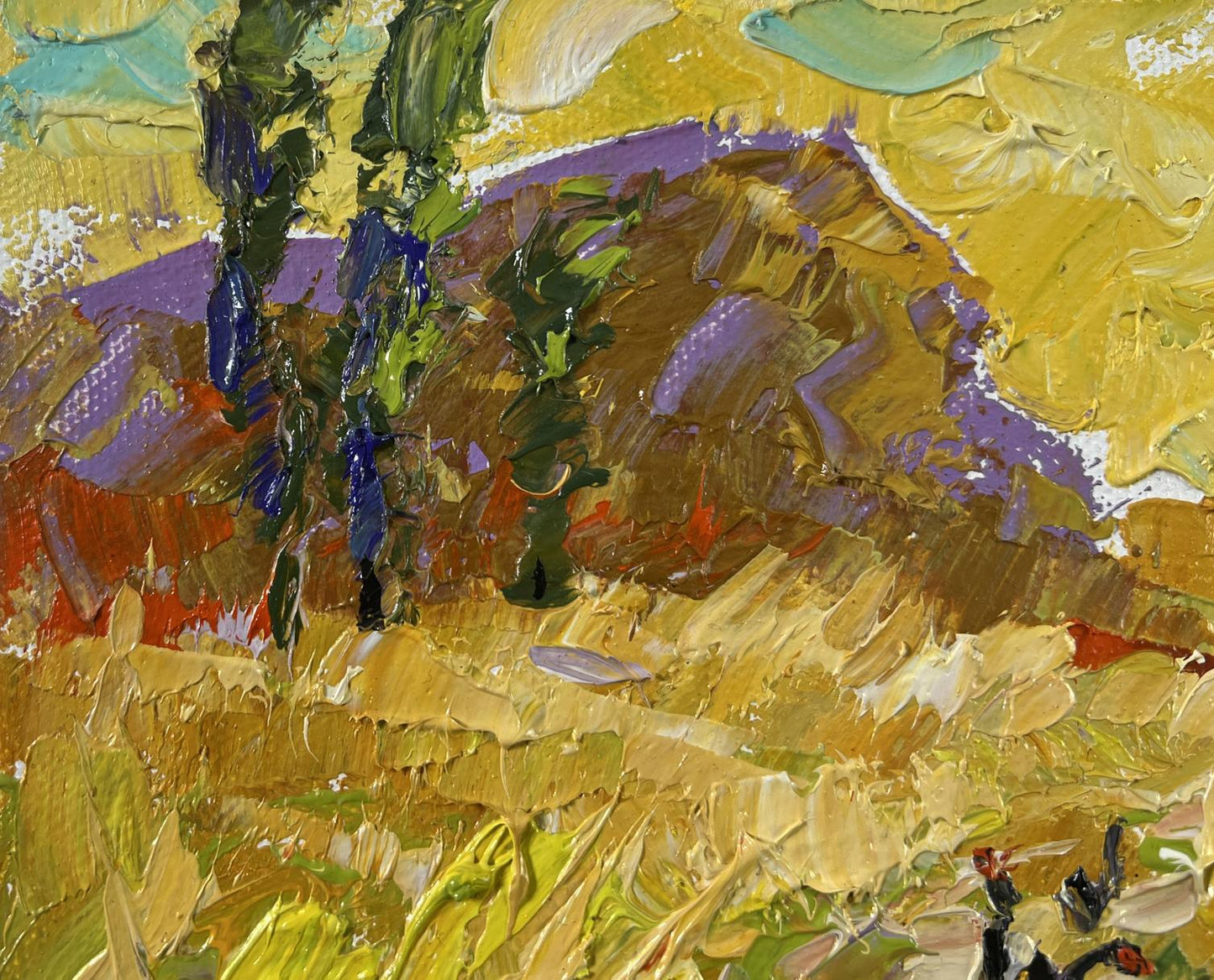 Vibrant Oleksiy Ivanyuk oil painting The Color of Harvest sunlit landscape