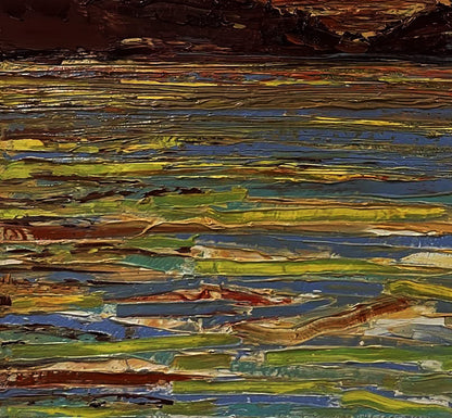 Oil painting The Glow by Serhiy Kovalev textured landscape impasto