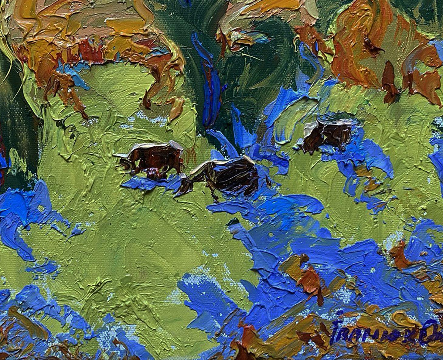 Vibrant impressionist oil painting After lunch in the field by Oleksiy Ivanyuk