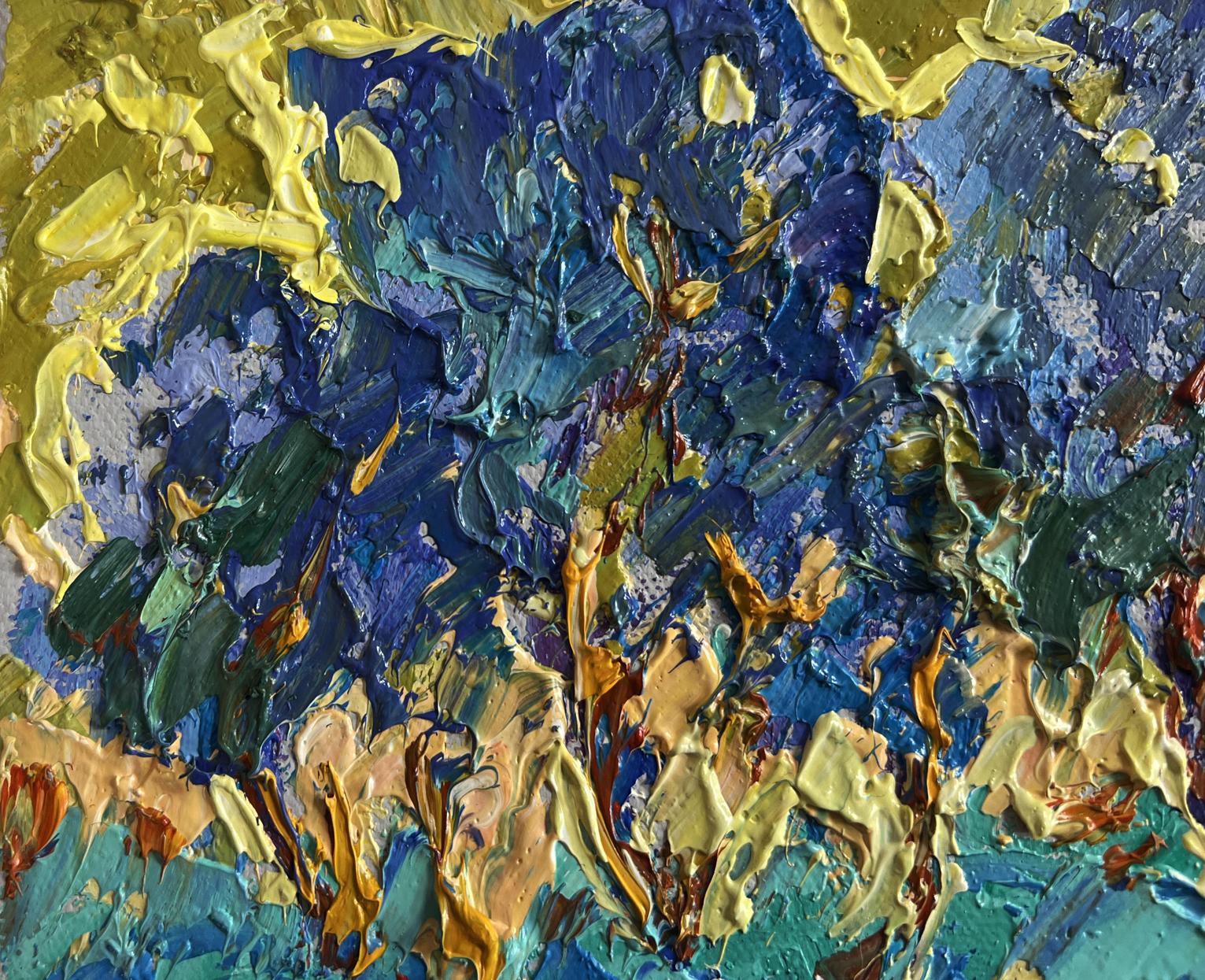 Vibrant abstract oil painting Light evening breeze by Oleksiy Ivanyuk