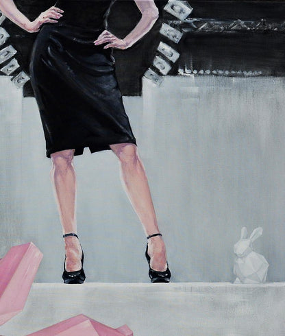 Sleek black satin pencil skirt with fitted silhouette and subtle sheen