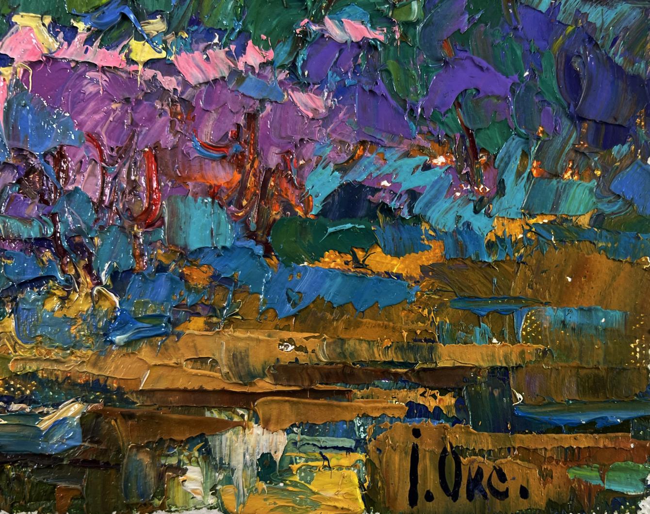 Vibrant impressionist oil painting Melody through the rural silence by Oksana Ivanyuk