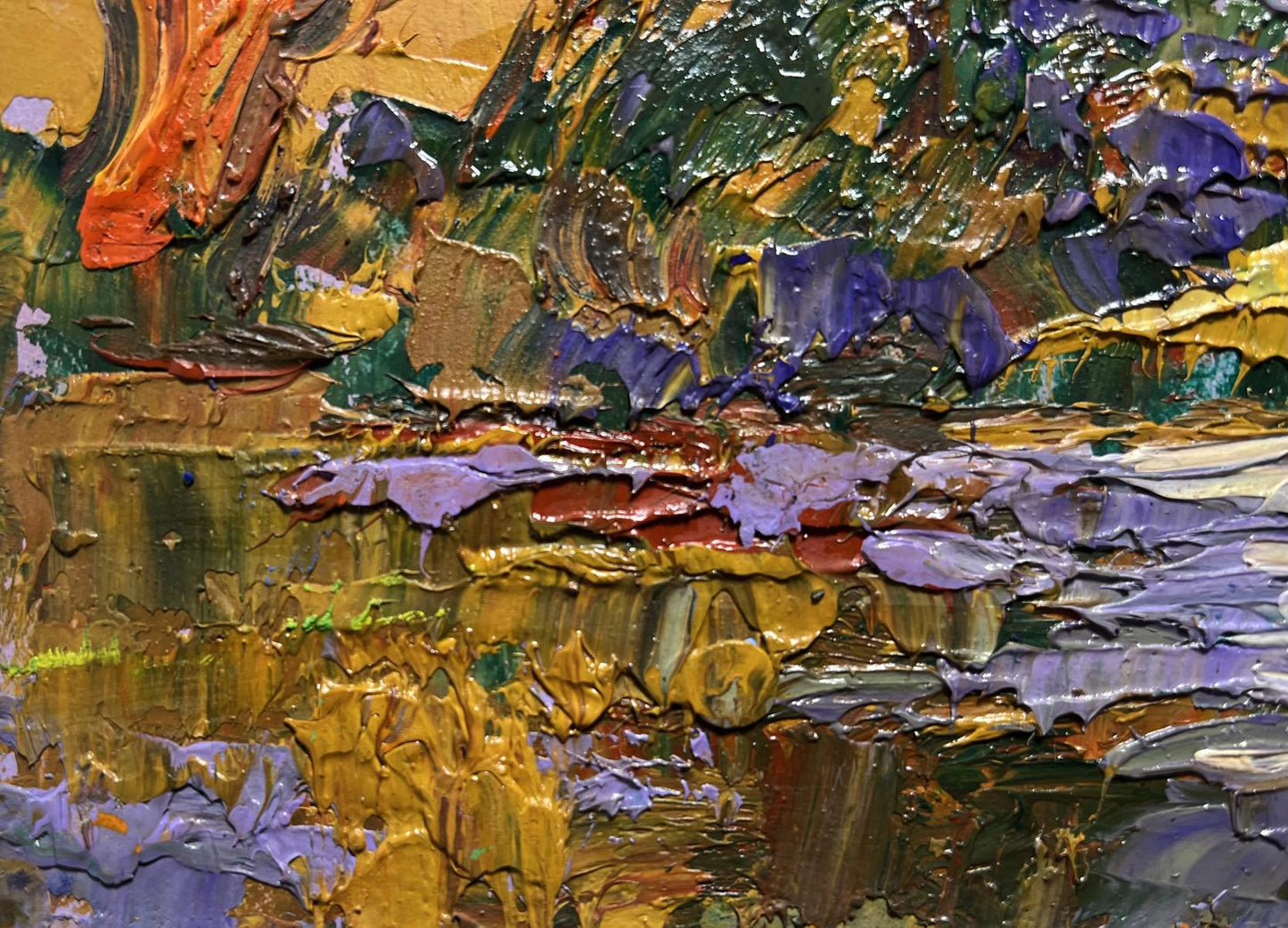 Oil painting Solitude in Nature by Oleksiy Ivanyuk with vibrant impasto strokes