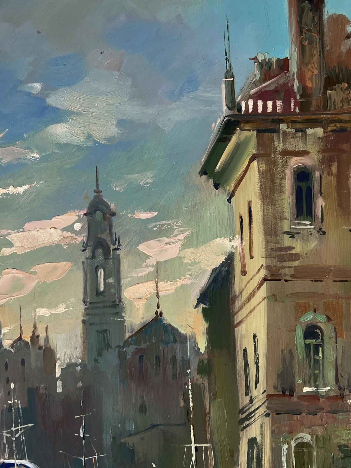Oil painting Morning sunrise in Venice by Yuriy Suprunchuk cityscape