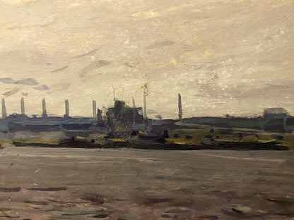 Impressionistic oil painting of Dnieper near Zaporozhye by Georgy Kolosovsky