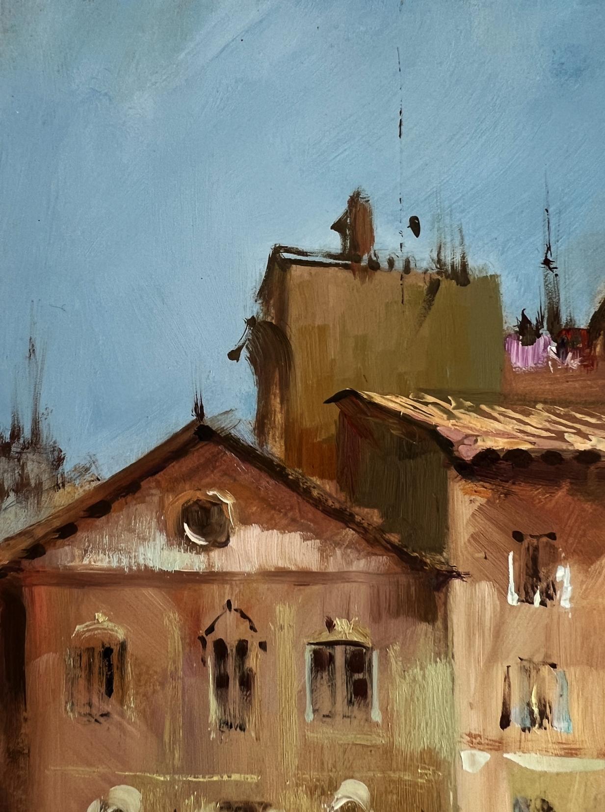Impressionistic oil painting of city streets by Yuriy Suprunchuk