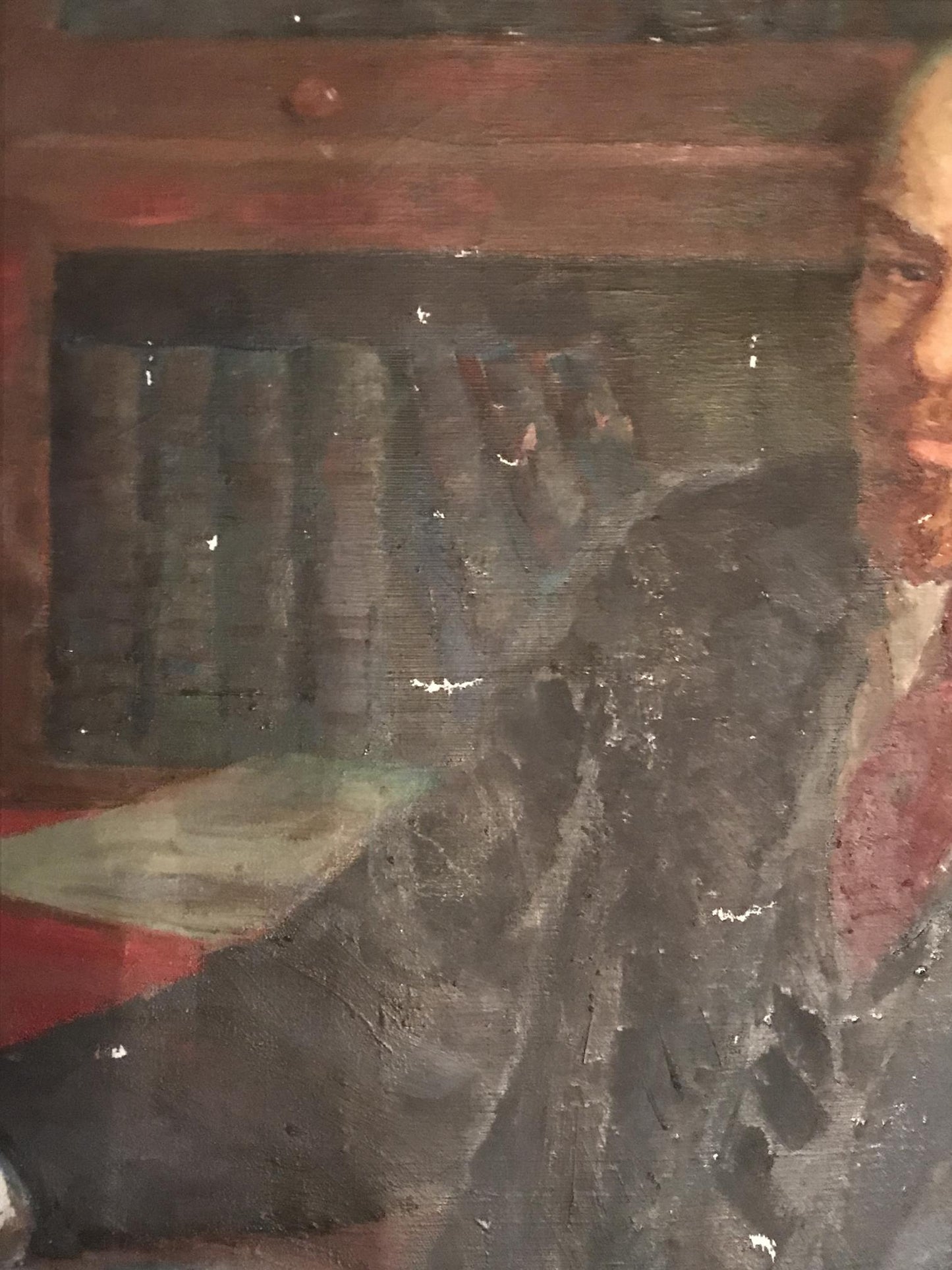 Oil painting of Lenin with newspaper by Fedor Zagorodnyuk