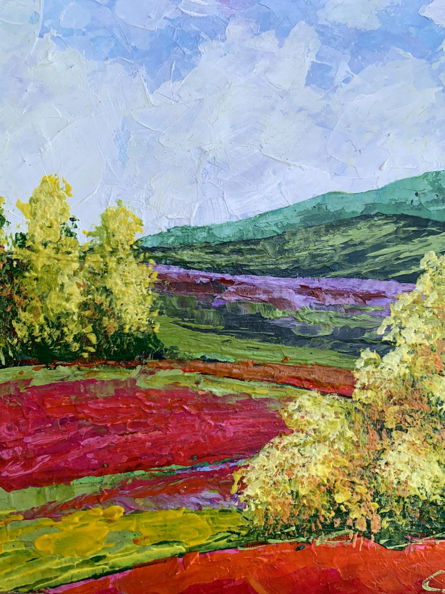 Vibrant impressionist oil painting Walk in the Mountains by V. Zadorozhnya