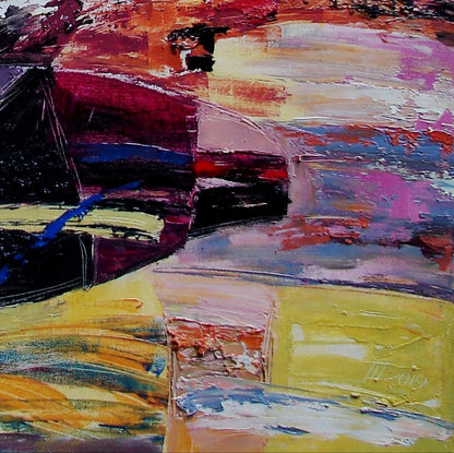 Vibrant Taste of Caramel oil painting by Tatyana Shulyak with impasto strokes