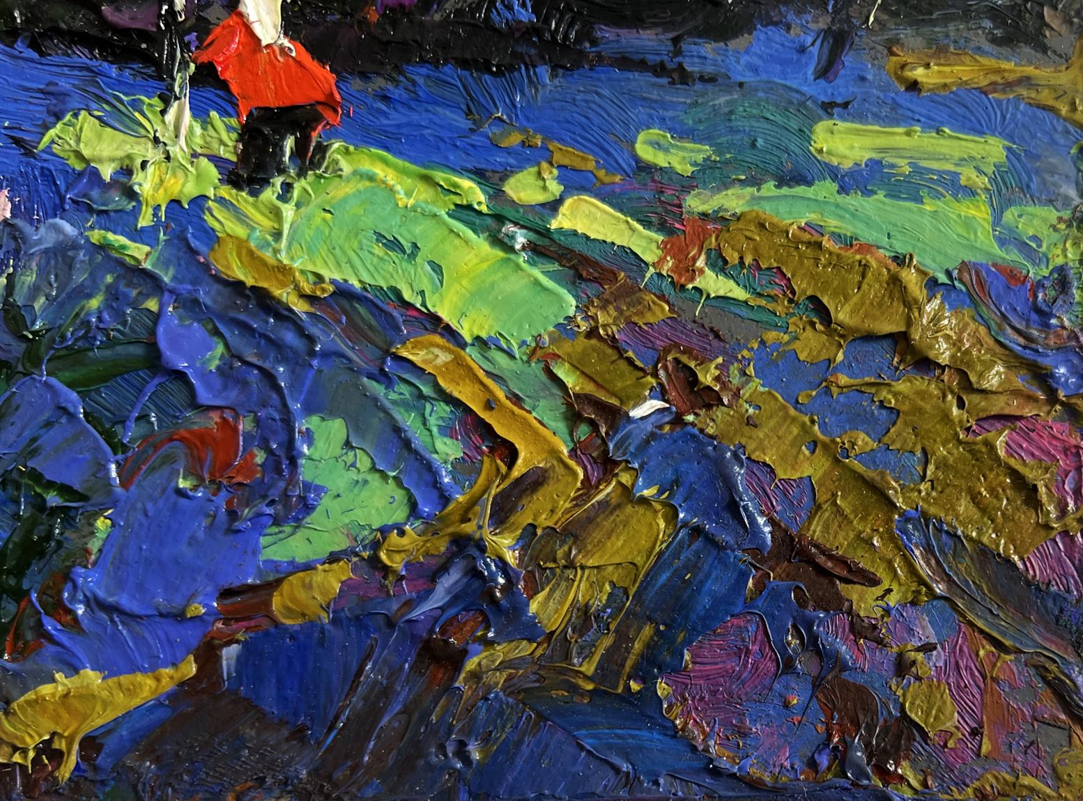 Vibrant impressionist oil painting In the Evening I Watch the Lilacs by Oleksiy Ivanyuk