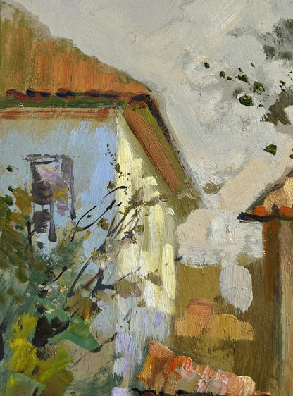Oil painting Fresh air from the streets by Yuriy Suprunchuk rustic building