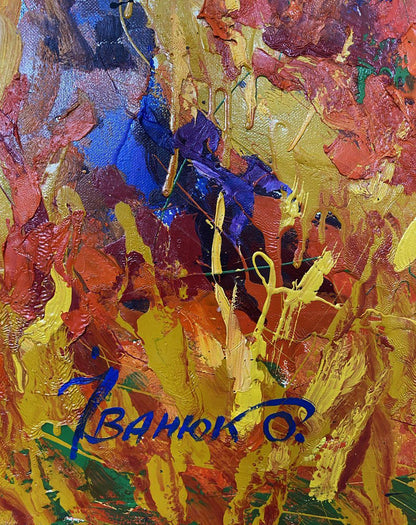 Vibrant abstract oil painting A moment of peace by Oleksiy Ivanyuk