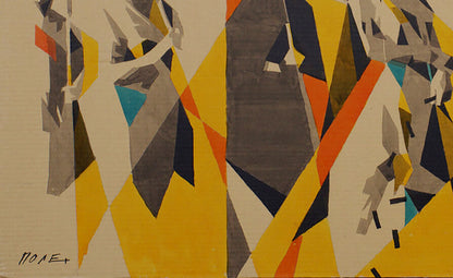 Abstract geometric watercolor Field of Life by Dima Filatov