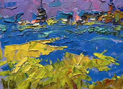 Vibrant impressionist oil painting Twilight in the Mountains by Oleksiy Ivanyuk