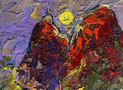 Vibrant oil painting The moon illuminates the field by Oleksiy Ivanyuk