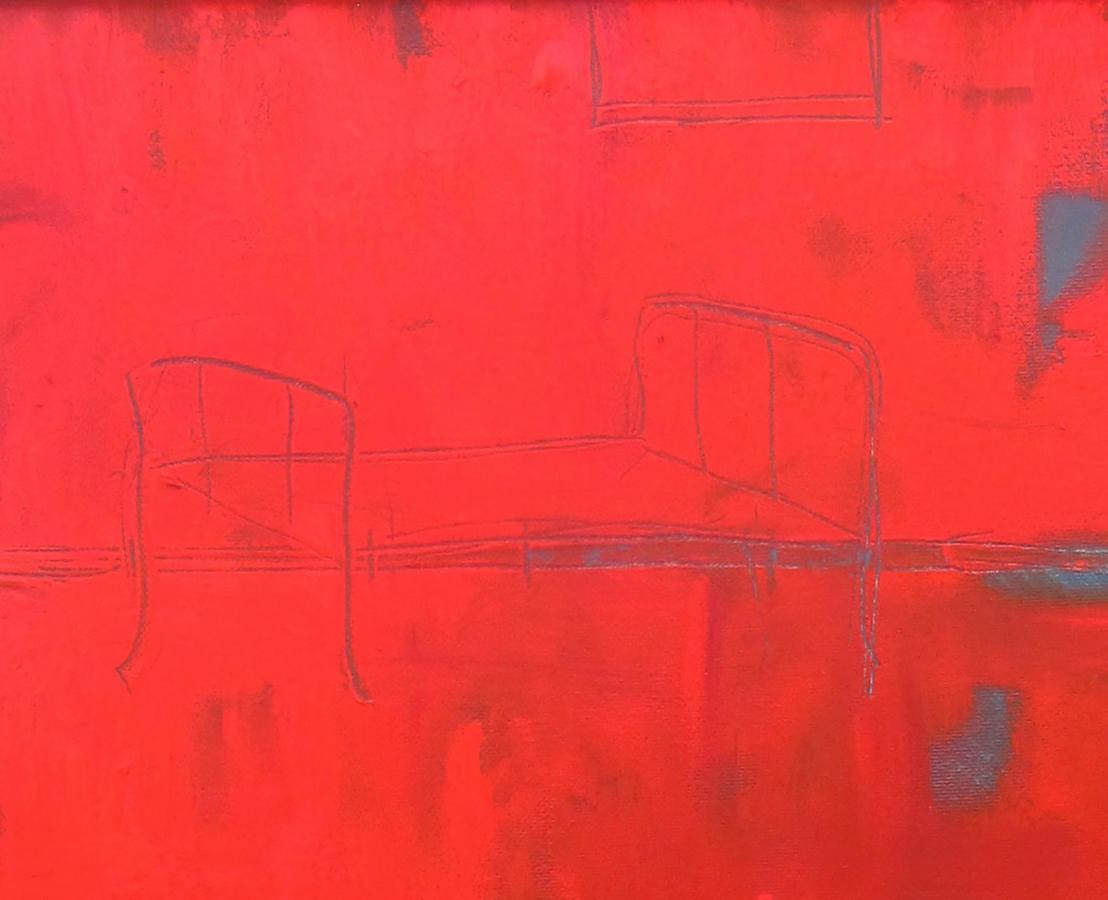 Oil painting Still life in the red room by Natalia Korf-Ivaniuk