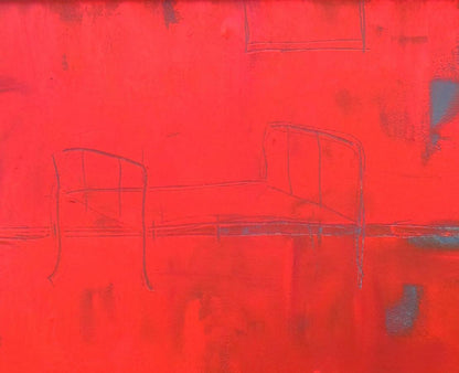 Oil painting Still life in the red room by Natalia Korf-Ivaniuk