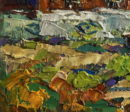 Vibrant impasto oil painting Relaxing on a bench by Oleksiy Ivanyuk