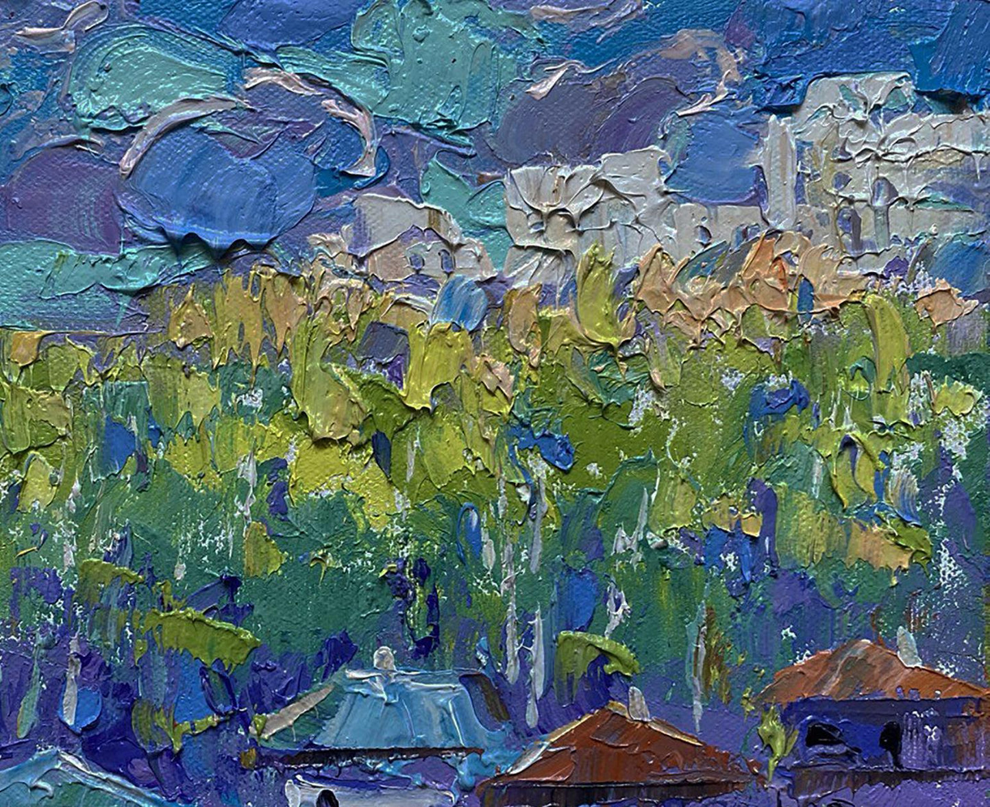Vibrant impressionist oil painting Warm summer morning by Oleksiy Ivanyuk