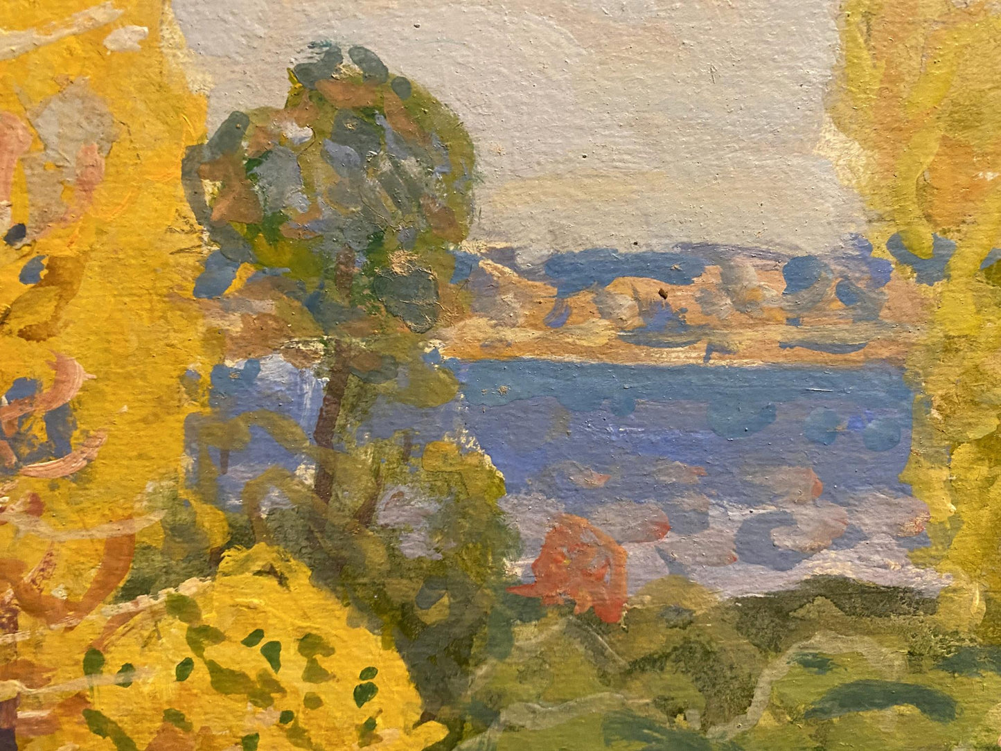 Oil painting Golden morning by Georgy Kolosovsky vibrant impressionist tree scene