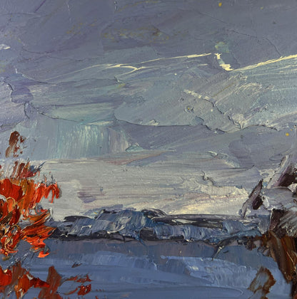 Oil painting Golden Trees and the Blue Horizon by Boris Serdyuk