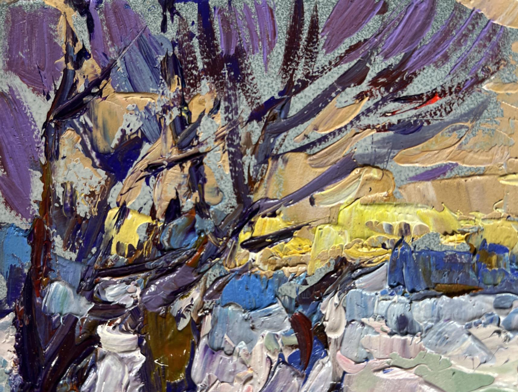 Oil painting I return home in the evening in winter by Oleksiy Ivanyuk