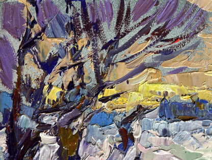 Oil painting I return home in the evening in winter by Oleksiy Ivanyuk