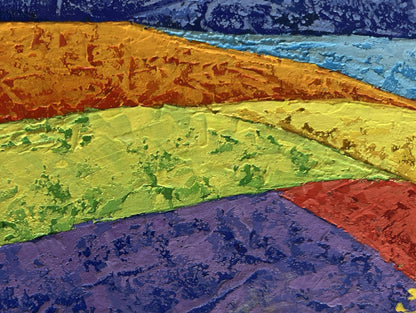 Vibrant oil painting Open horizon over the mountains by V. Zadorozhnya