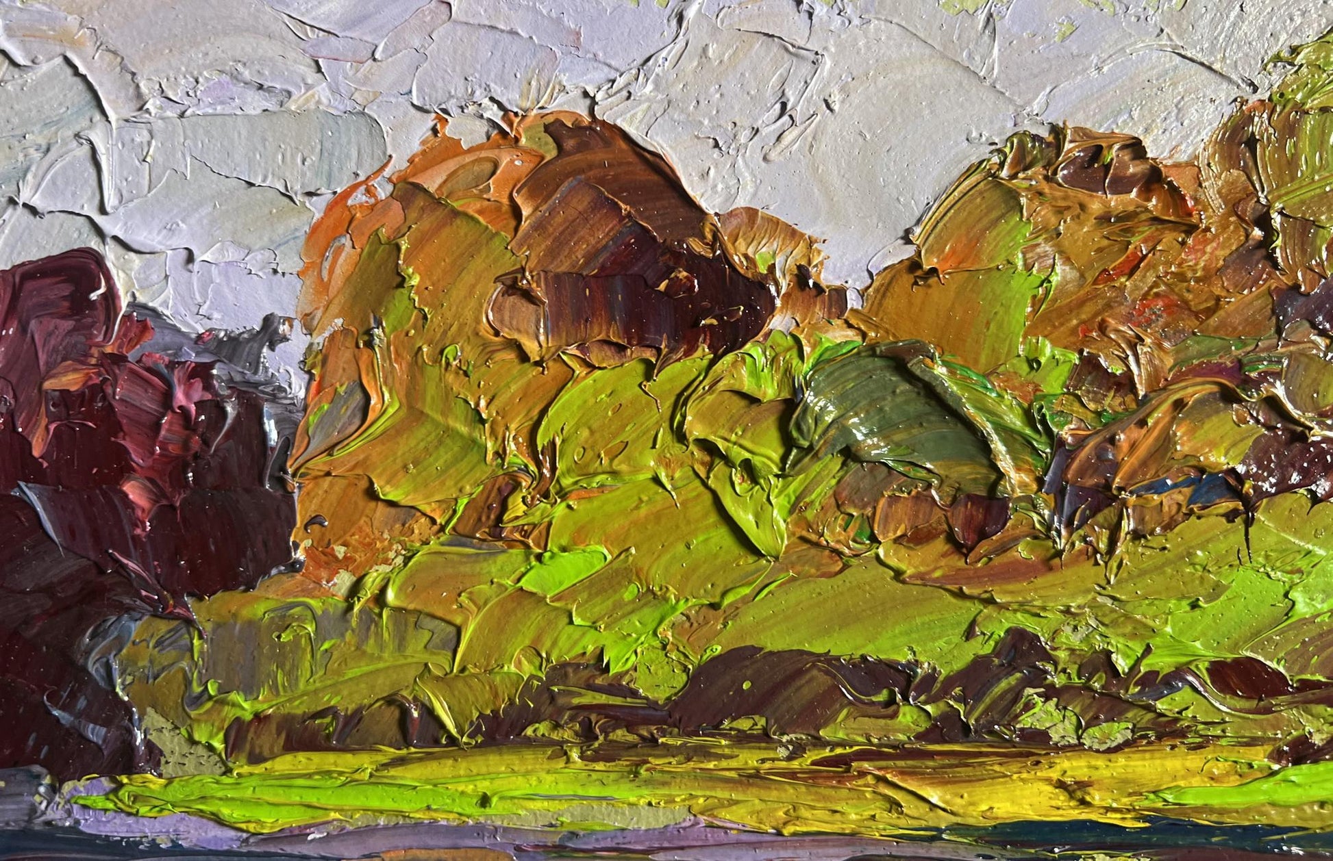 Oil painting September colors by Boris Serdyuk, vibrant textured landscape