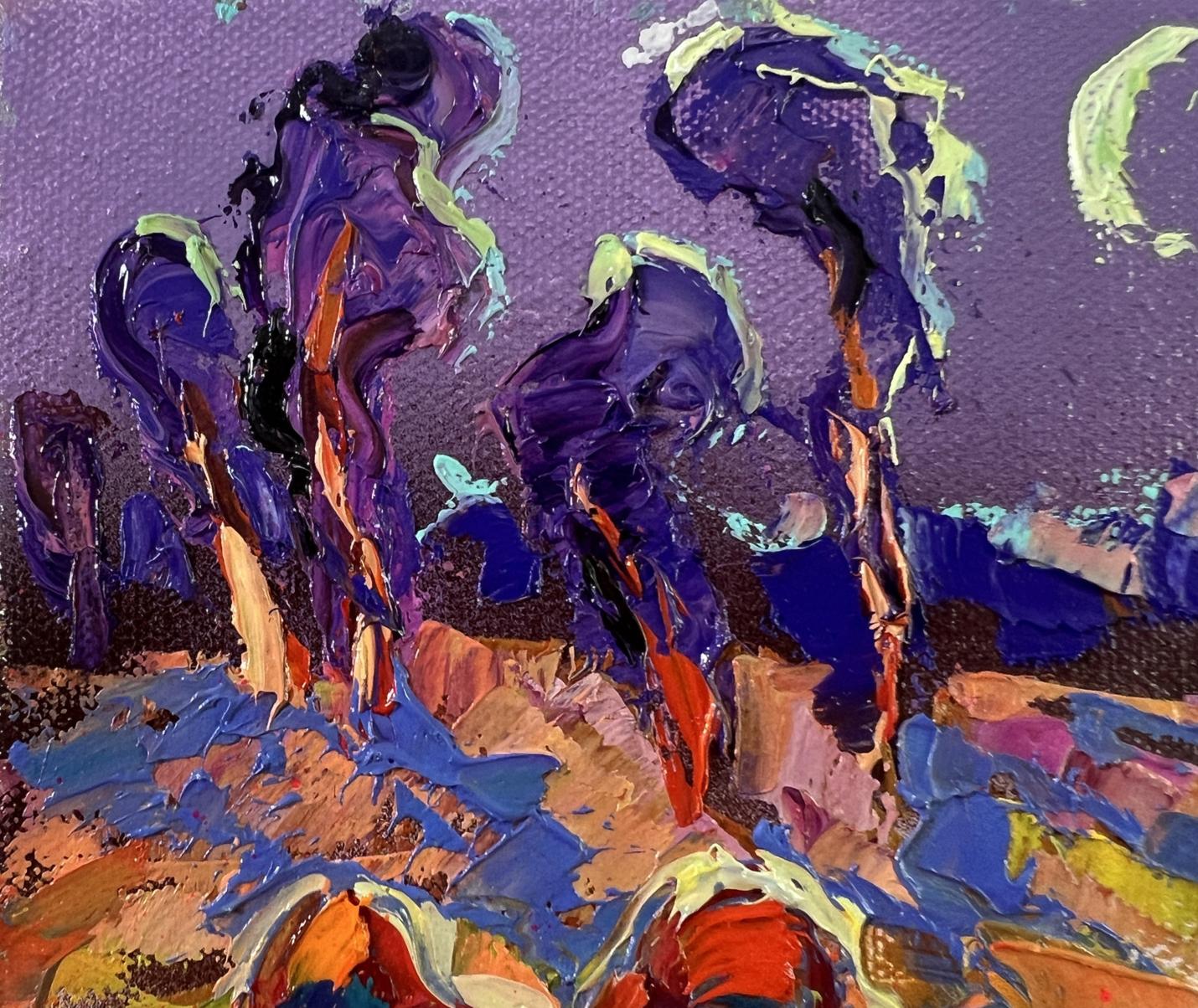 Vibrant Blue Autumn Night oil painting by Oleksiy Ivanyuk
