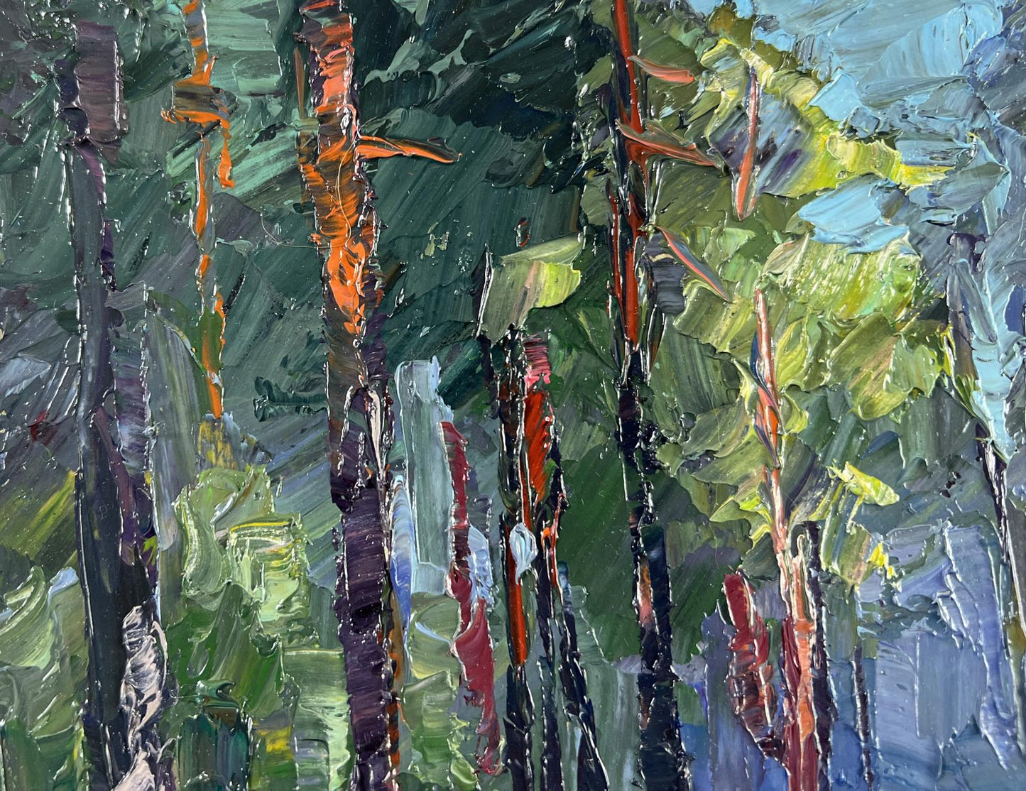 Impressionistic oil painting The Silence of the Summer Forest by Boris Serdyuk