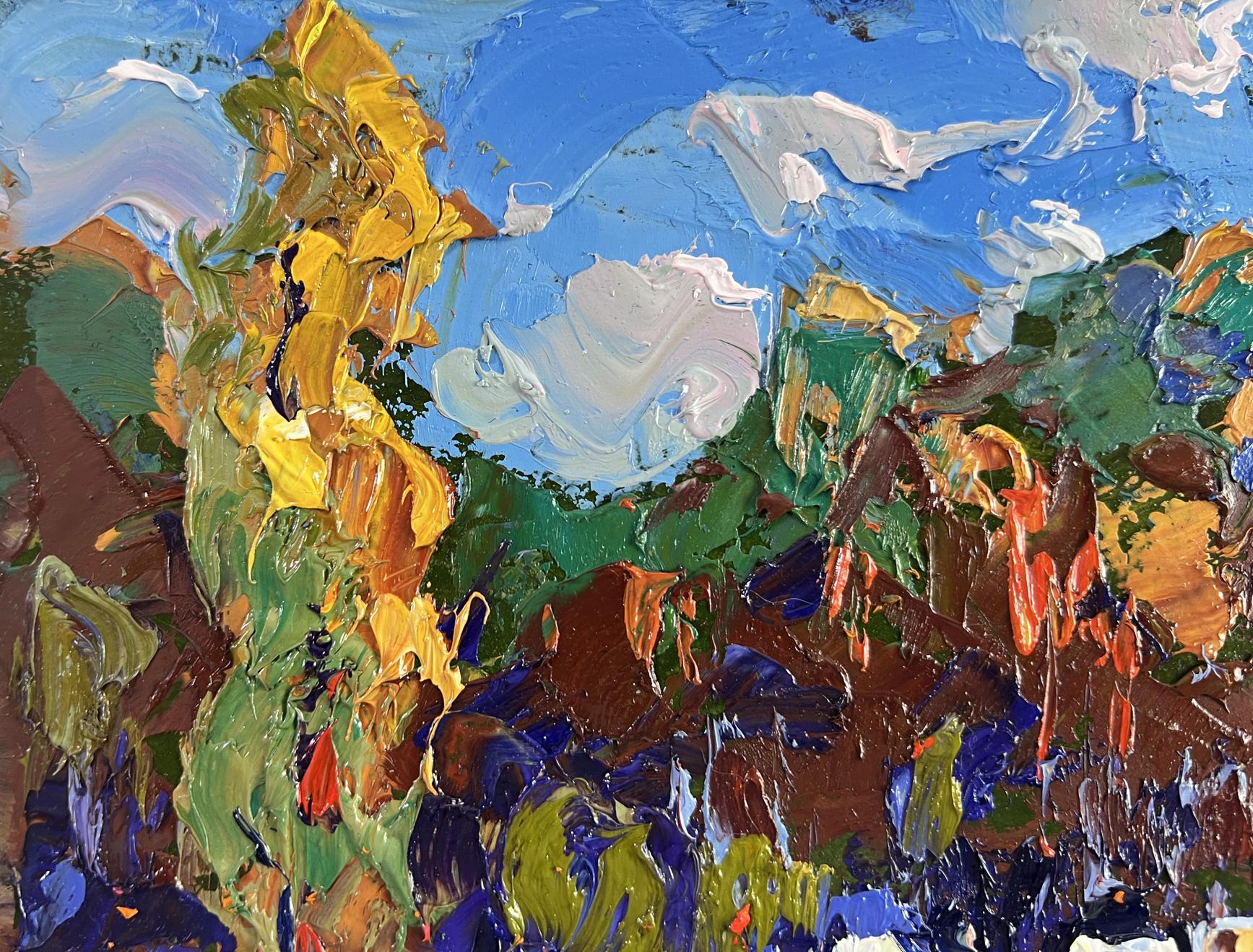 Vibrant impressionist oil painting Morning at the edge of the forest by Oleksiy Ivanyuk