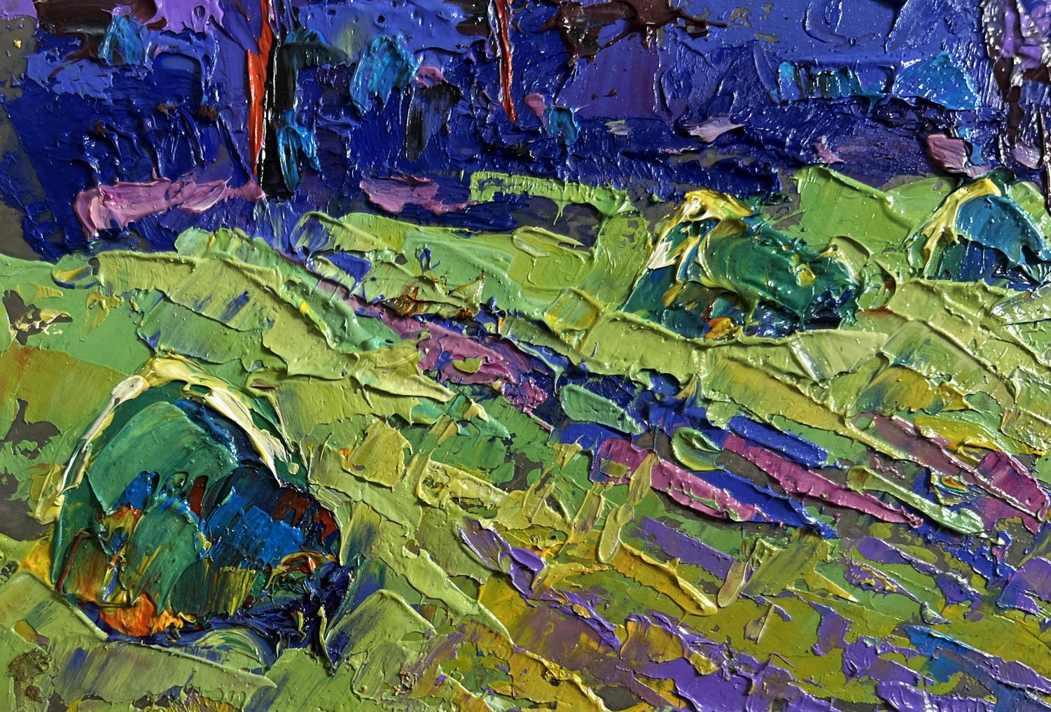 Vibrant impressionist oil painting Evening Breeze in the Field by Oleksiy Ivanyuk