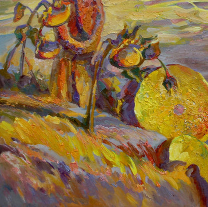 Vibrant impressionist oil painting Millstone of time by Leonid Pavlenko