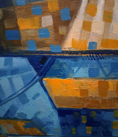 Oil painting of sailboats on sunny day by Sergiy Voichenko