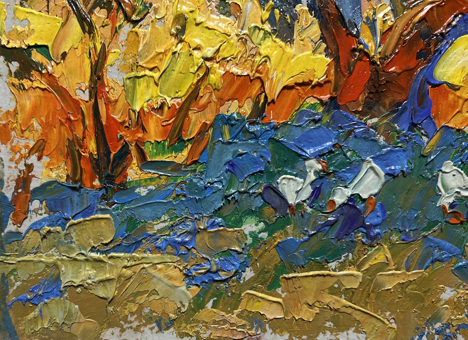 Vibrant impressionist oil painting In the shade of the willow by Oleksiy Ivanyuk
