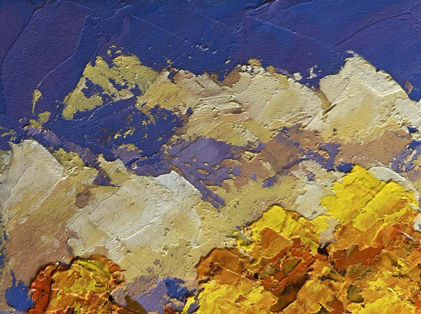 Oil painting Sunset colors of autumn nature by V. Zadorozhnya