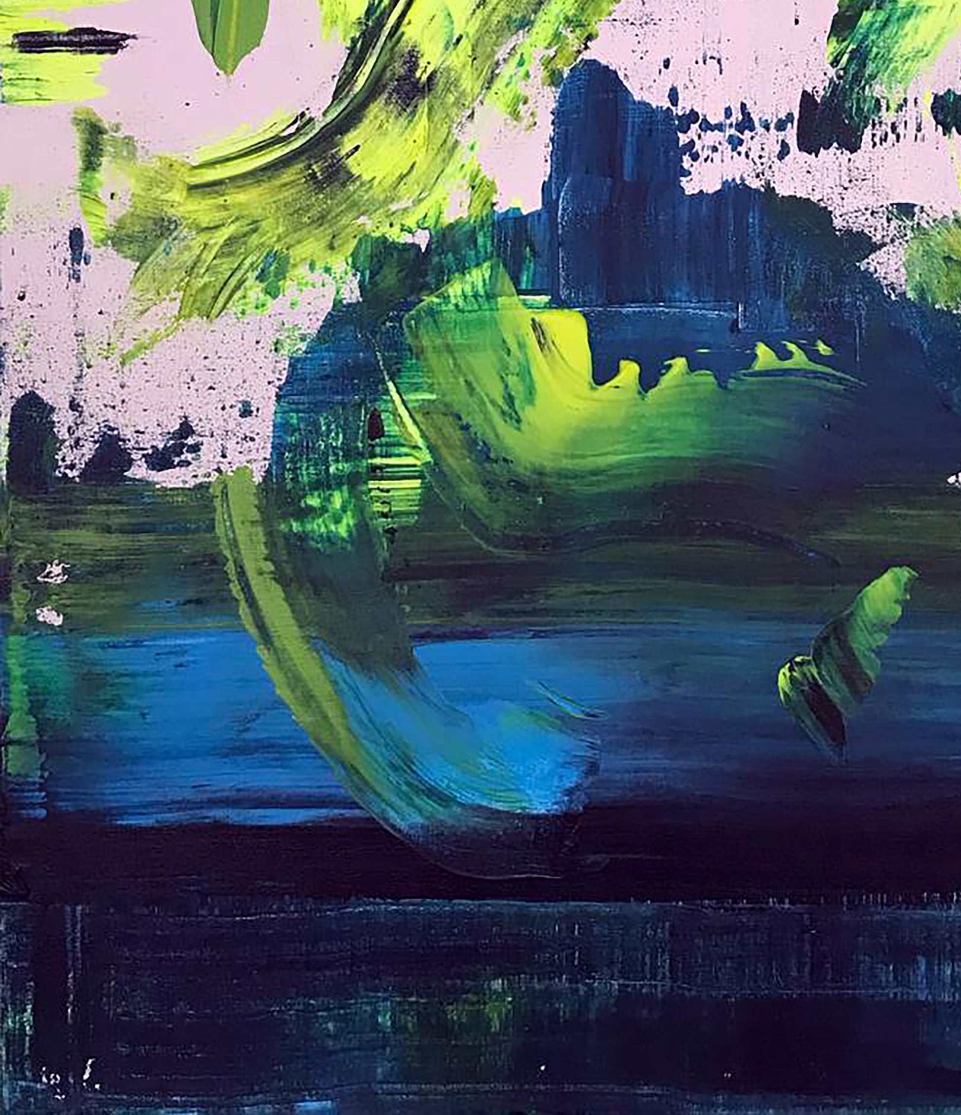 Vibrant abstract acrylic painting Orgasmic life by Olga Melezhik