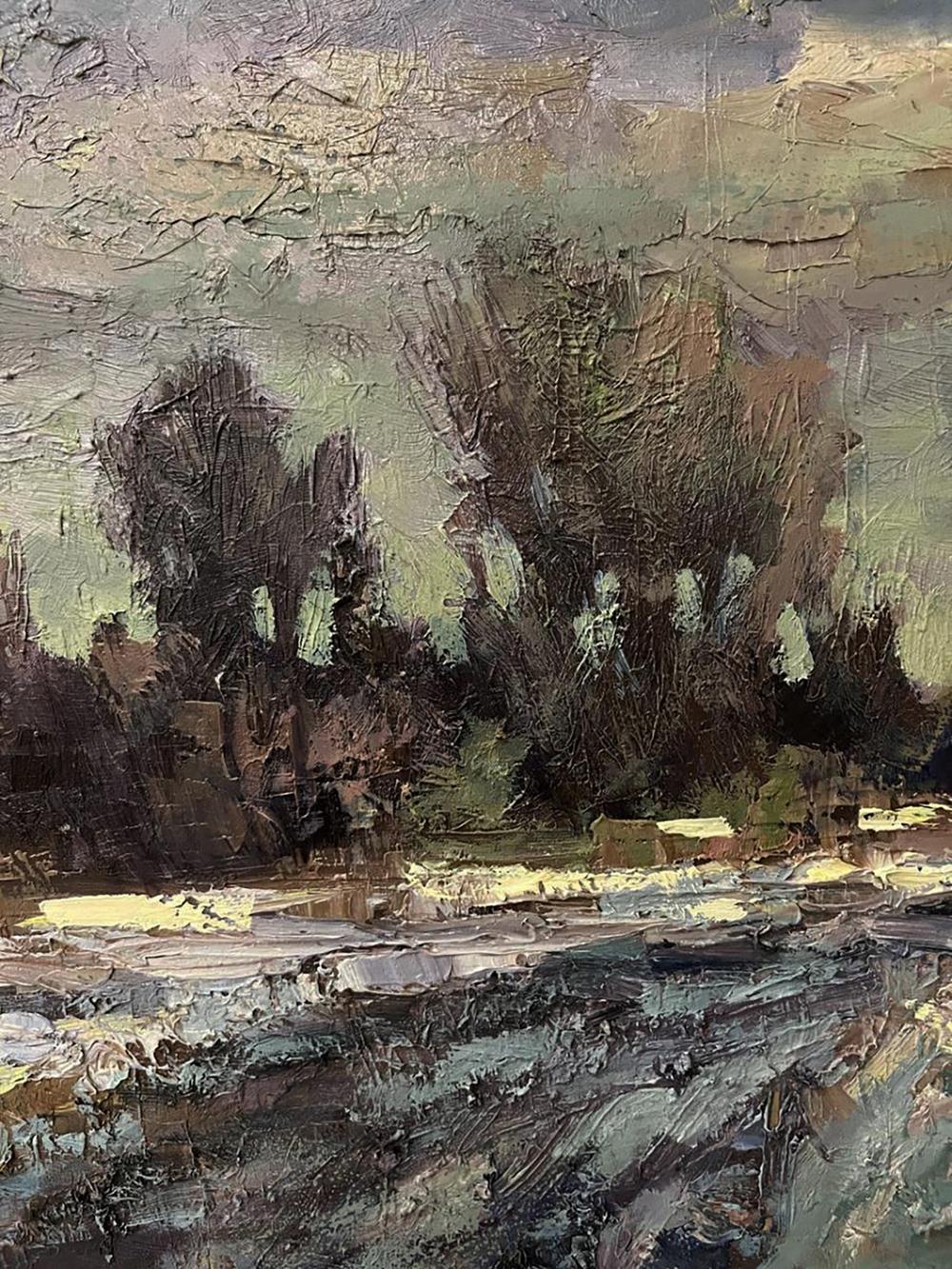 Impressionistic oil painting Outside the village by Volodymyr Pashchenko