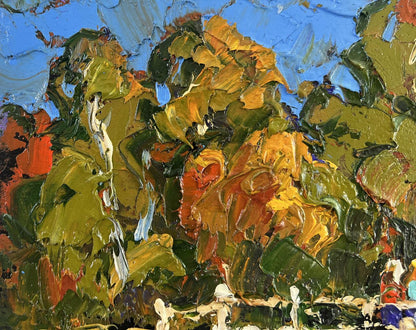 Vibrant impressionist oil painting The path through the silence of the forest by Oleksiy Ivanyuk