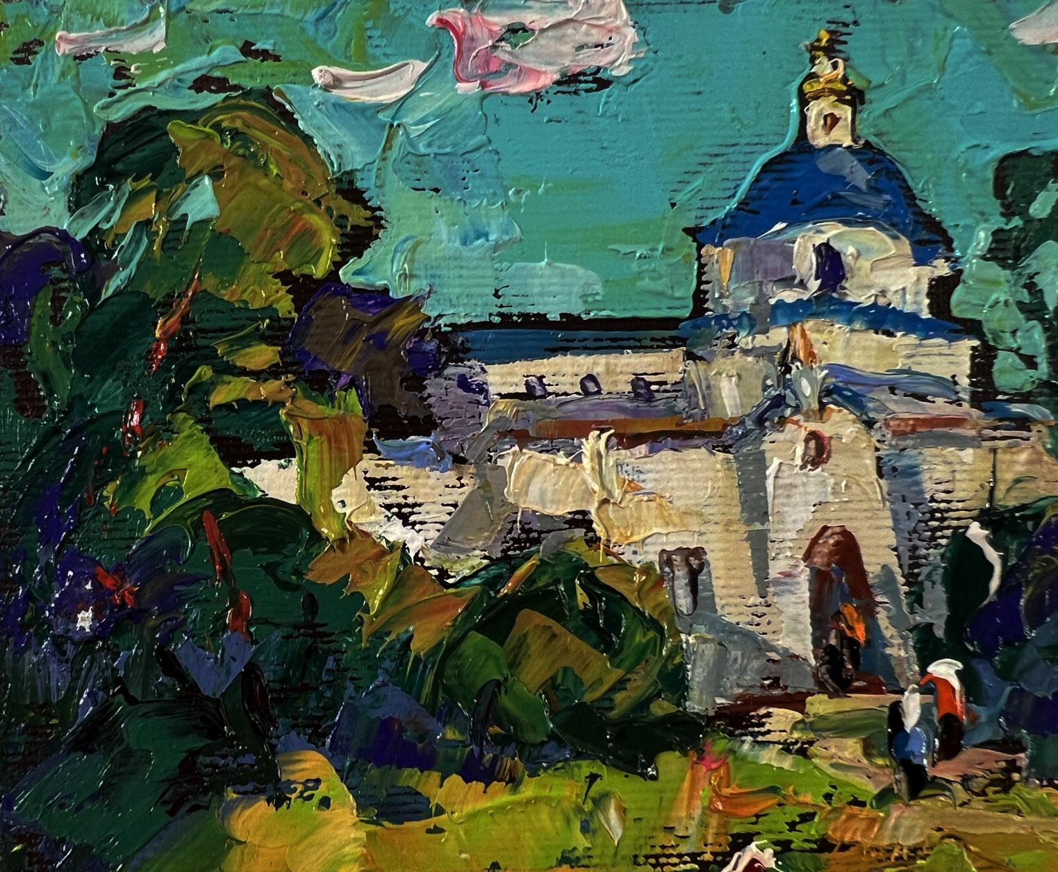 Vibrant impressionist oil painting Morning church by Oleksiy Ivanyuk