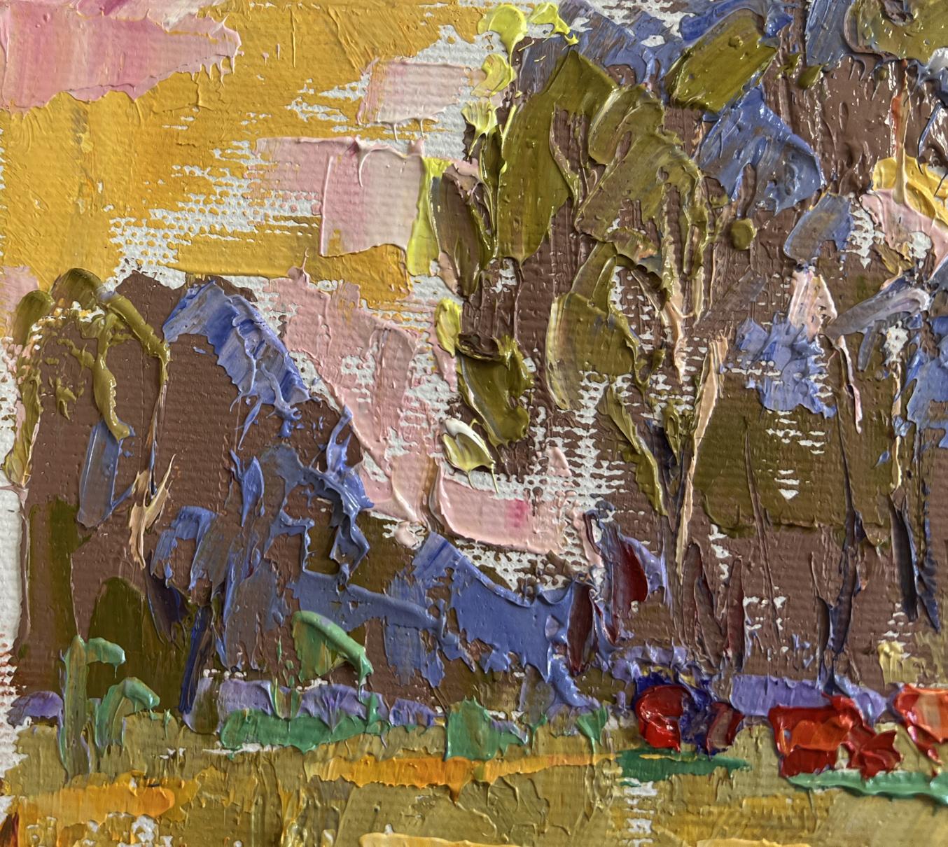 Oil painting of summer meadows and forest by Oleksiy Ivanyuk