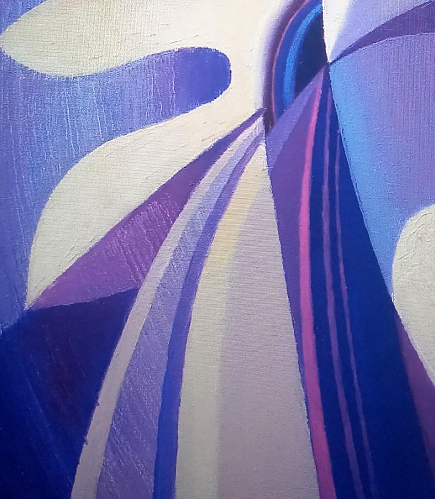 Oil painting Resonance by Alexander Strashevich, bold blue purple white strokes