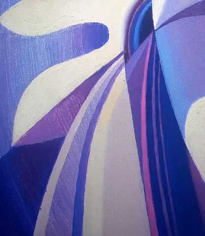 Oil painting Resonance by Alexander Strashevich, bold blue purple white strokes