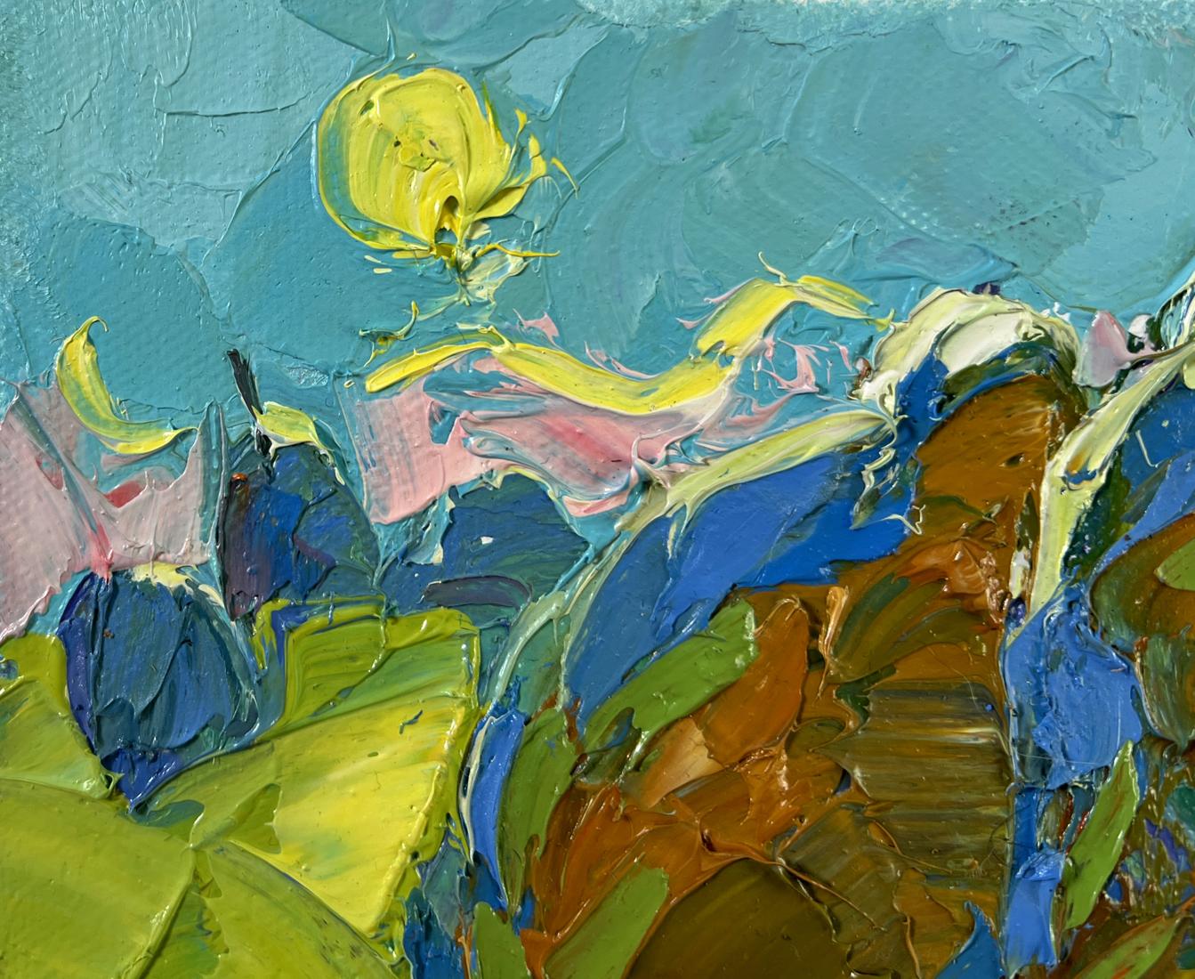 Vibrant impressionist oil painting Evening light in the fields by Oleksiy Ivanyuk