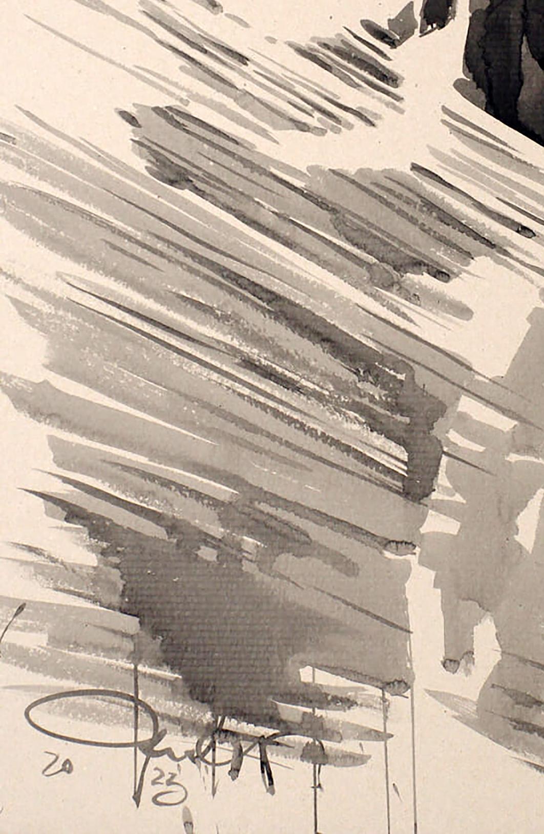 Monochromatic ink wash Threads of Fate by Dima Filatov