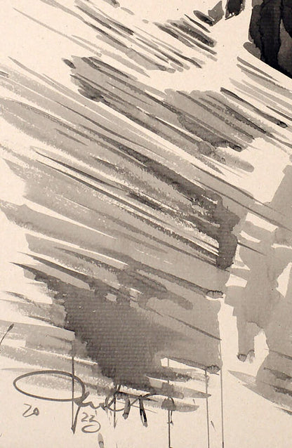 Monochromatic ink wash Threads of Fate by Dima Filatov