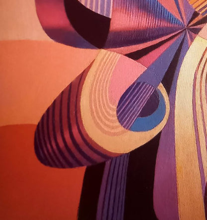 Vibrant Alexander Strashevich oil painting sculpture with bold geometric shapes