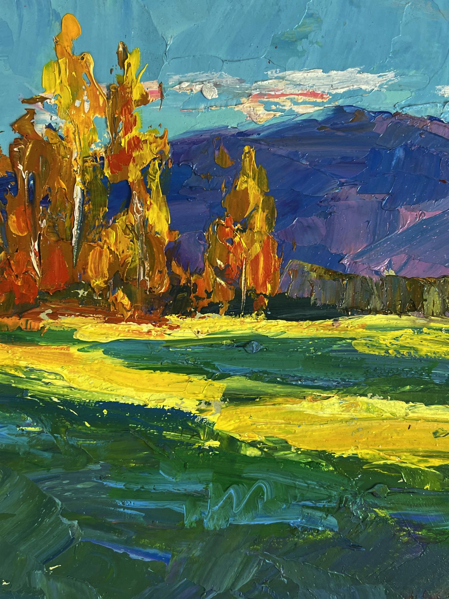 Vibrant Golden Birch Forest oil painting by Boris Serdyuk
