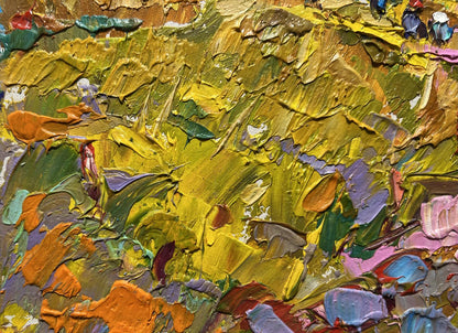 Oil painting The road leading to the village by Oleksiy Ivanyuk textured canvas